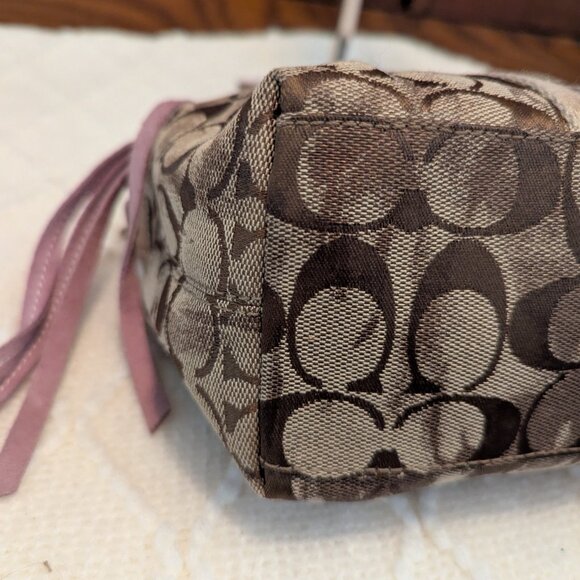 Coach Y2K Mini Bag Brown Signature w/ Brown Suede, Brown Leather B06K-40002 - Picture 8 of 11